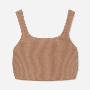 Everlane The Cozy-Stretch Tank Top Camel Wool Blend NWT